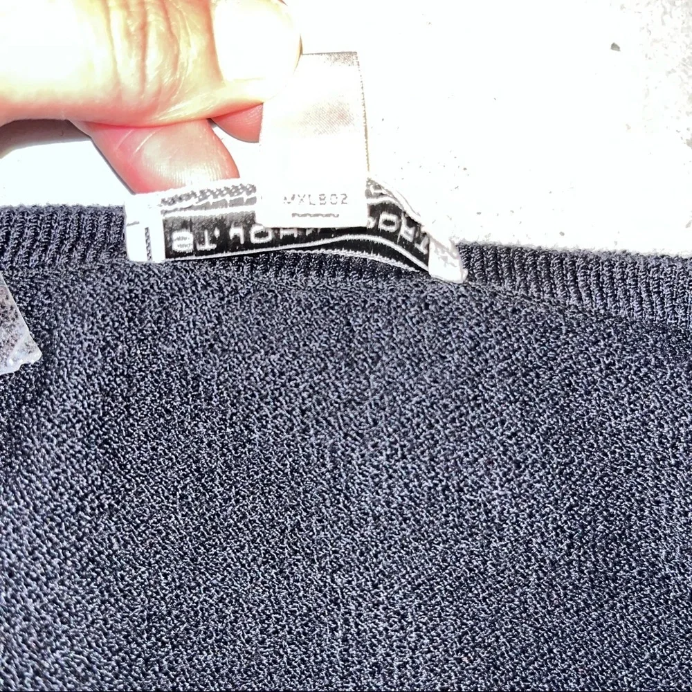 St. John Sport Black V Neck Sweater Top